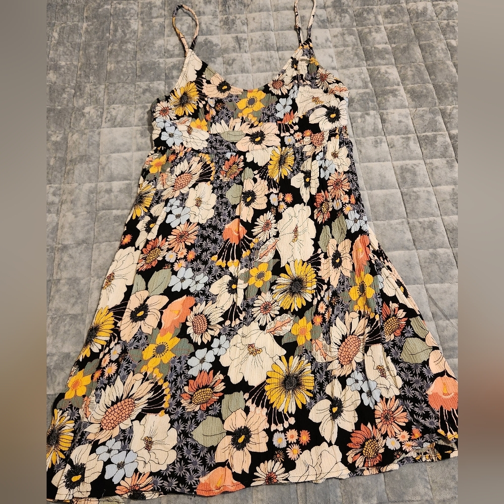 O'Neill Black Floral Midi Dress